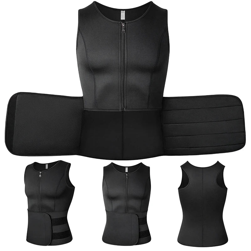 Men Body Shaper Waist Trainer Vest Slimming Shirt Sauna Sweat Vest Compression Undershirt Shapewear Fat Burner Workout Tank Tops