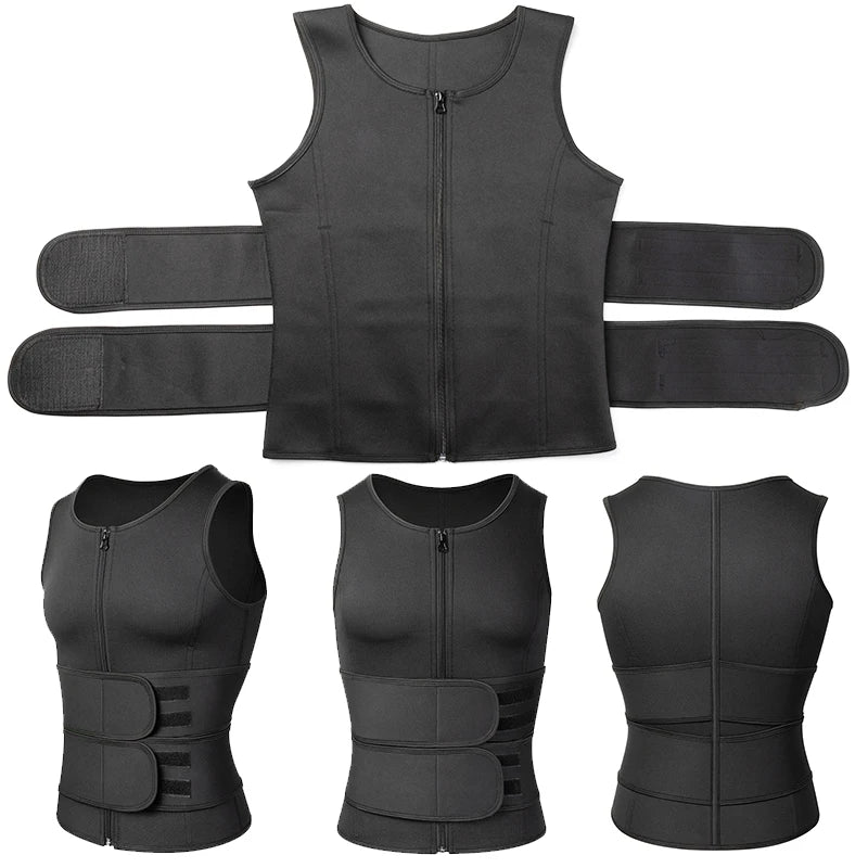 Men Body Shaper Waist Trainer Vest Slimming Shirt Sauna Sweat Vest Compression Undershirt Shapewear Fat Burner Workout Tank Tops